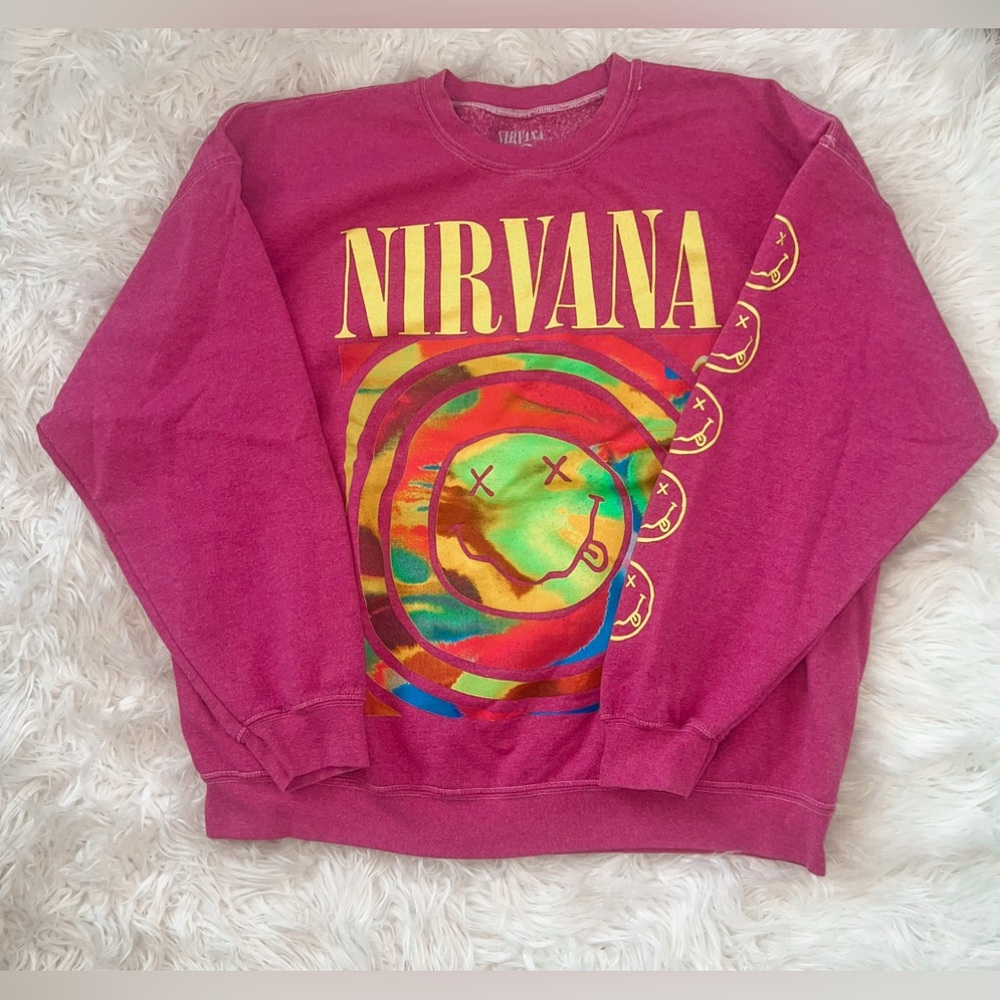 Urban Outfitters Pink Nirvana Crewneck